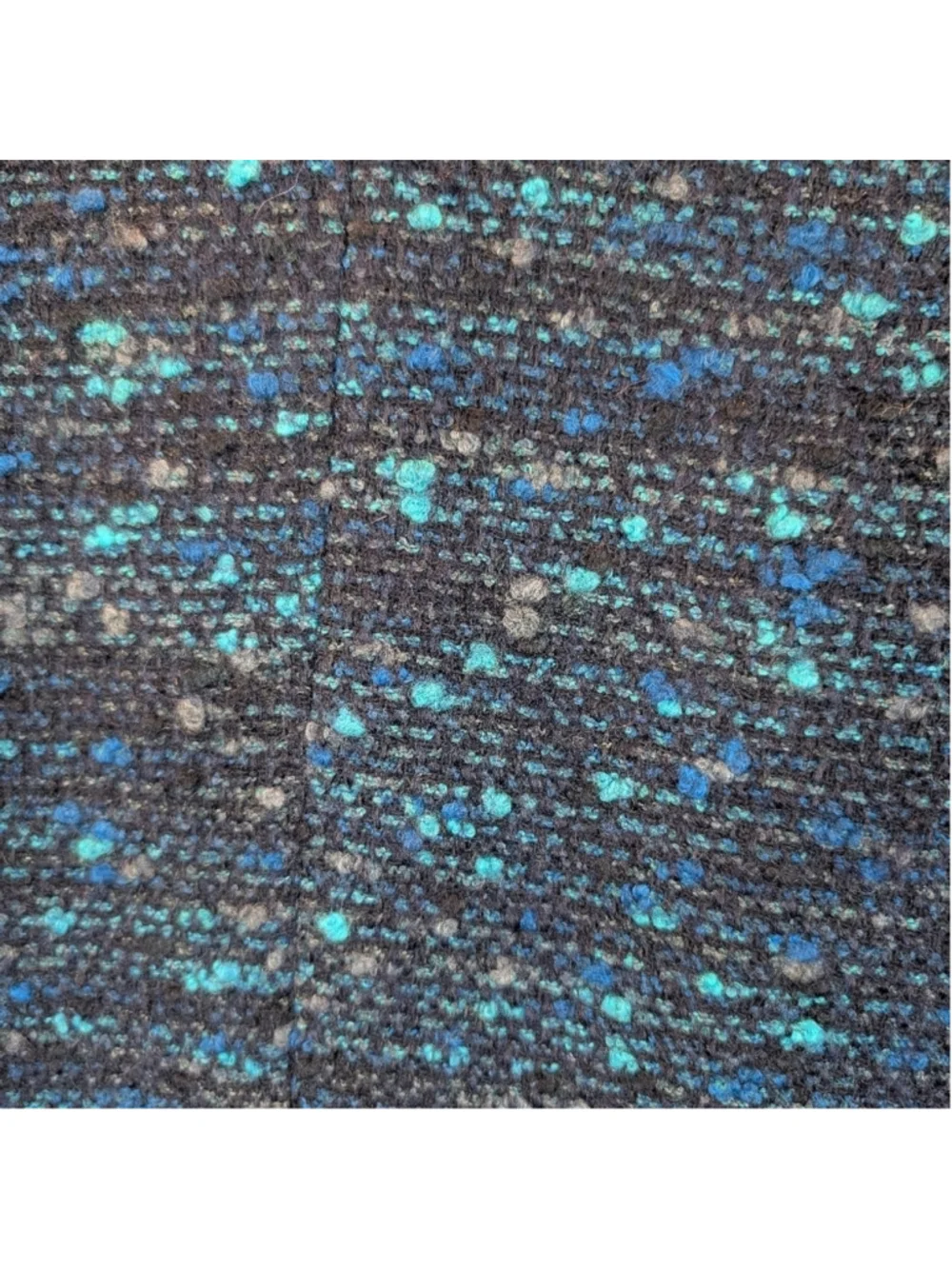 Judith And Charles Women's Blue Tweed Jacket with Black Lapel Size 10(fits small